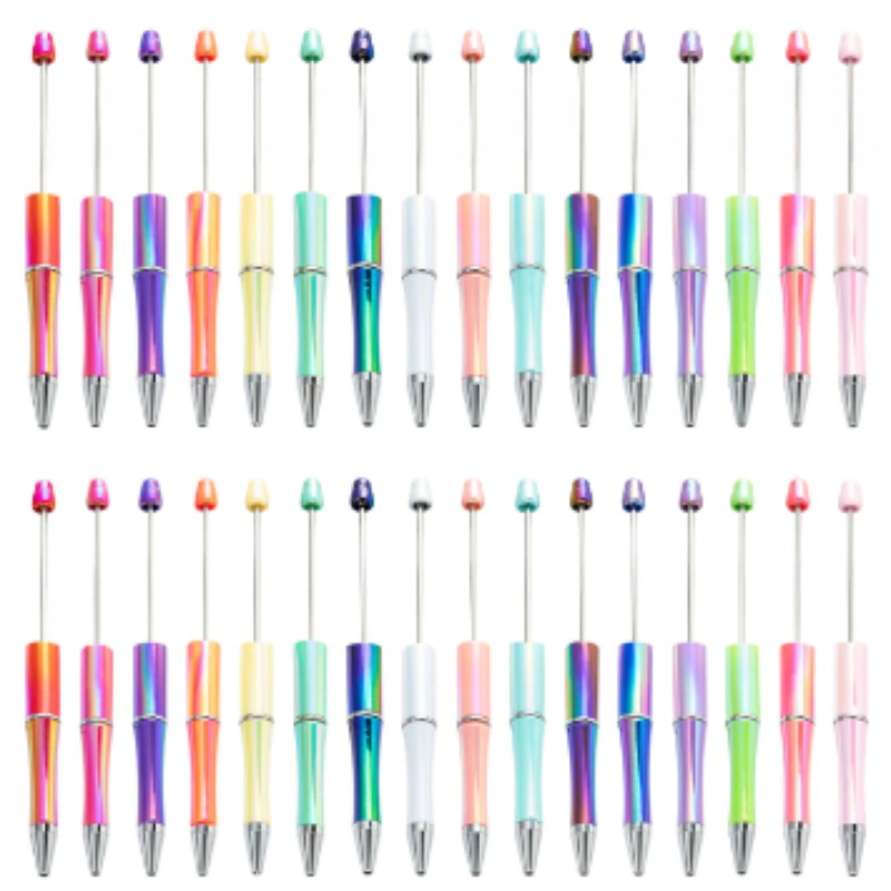 Wholesale 10pcs Plastic UV Electroplating Gradient Opal Beaded Pen